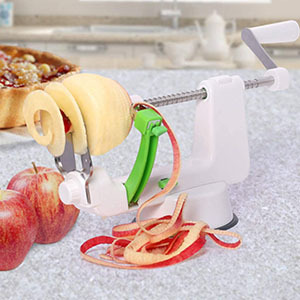 Éplucheur, trancheur et dénoyauteur 3 en 1 pour pommes et poires, éplucheurs de pommes de terre, en acier inoxydable robuste avec base à <span class=keywords><strong>ventouse</strong></span> - Product Image 4