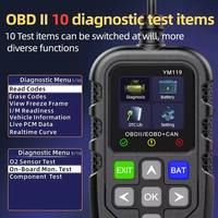 Escáner OBD2 YM119, Probador de Batería, Instrumento de Diagnóstico Automotriz OBDII EOBD CAN, Herramienta de Diagnóstico de Fallas del Motor y Detector de Batería