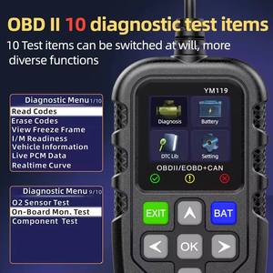 YM119 OBD 2 Tarayıcı Pil Test Cihazı Otomatik Teşhis Cihazı OBDII <span class=keywords><strong>EOBD</strong></span> CAN Araba Motor Arıza Teşhis Pil Dedektörü Araçları - Product Image 4