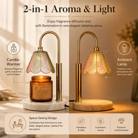 Lampe chauffe-bougie à intensité variable avec minuterie, diffuseur de cire aromatique en verre, design suédois, décoration scandinave pour la maison, le bureau, ou comme cadeau