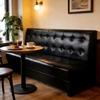 Canapé en cuir et bois massif de style rétro pour restaurant, bar à domicile et hôtel, utilisation commerciale durable, mobilier pour café