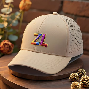 Casquettes de baseball structurées à 6 panneaux avec visière incurvée, entièrement perforées au laser, personnalisables en gros, haute performance, Gorras Perforadas Topi Laser Cut - Product Image 1