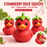 Jouet Squishy Canard Fraise MXL, Matériau Souple, Fidget Anti-Stress en Forme de Fruit et Animal, Unisexe, pour Enfants de 2 à 14 Ans, Idéal pour les Fêtes d'Anniversaire