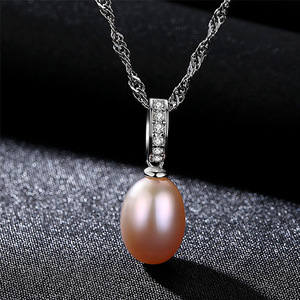 Collar de Plata de Ley S925 con Cadena de Ondas y Colgante de Perla de Agua Dulce, Joyería Minimalista para Mujer, Venta al por Mayor - Product Image 2