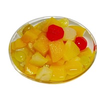 [Qualité d'exportation] Fruits tropicaux mélangés au sirop naturel-Boîte à cocktail de 6 variétés, ingrédient de dessert prêt à manger, paquet de 425g * 24