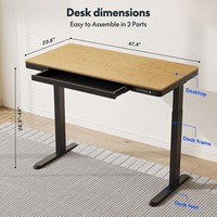 Bureau assis-debout électrique réglable 55 pouces 2026 avec tiroirs, assemblage rapide, plateau en érable, cadre en acier blanc, design moderne, garantie 10 ans pour le bureau