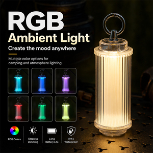 Lampes de camping XINSITE USB rechargeables en ABS doré, <span class=keywords><strong>mini</strong></span> lanternes <span class=keywords><strong>LED</strong></span> IP44 étanches 5W à commande tactile, intensité réglable, blanc chaud 2700K - Product Image 3