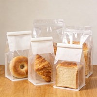 Sacs à pain transparents avec fenêtre, qualité alimentaire, thermoscellables, recyclables, à soufflet de fond, personnalisables avec nom de marque, en papier kraft, pour aliments pour animaux de compagnie et sushis