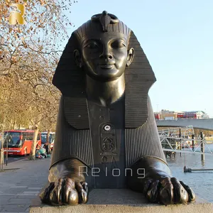 Latão De Cobre Fundição De Metal Tamanho Vida Estátua Esfinge Egípcia Bronze Escultura De Arte De Cobre