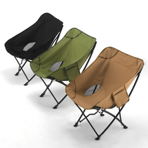 Silla Plegable de Camping, Cómoda Silla Tipo Luna con Bolsillo Lateral para Senderismo, Pesca y Camping al Aire Libre - Product Image 4