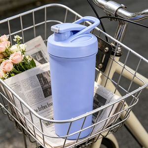 Gobelet mélangeur sous vide Macaron Color Block avec boule mélangeuse intégrée pour smoothies glacés et sportifs, vente en gros OEM ODM - Product Image 1