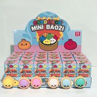 Lot de 24 mini porte-clés Baozi, boîte surprise, jouet souple coloré en forme de pain vapeur, pendentif anti-stress à presser