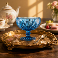 Lot de verrerie haut de gamme Kaly's – Flûtes à vin et verres à eau multicolores en forme de losange, design vintage, parois épaissies, anti-fuite, compatibles lave-vaisselle