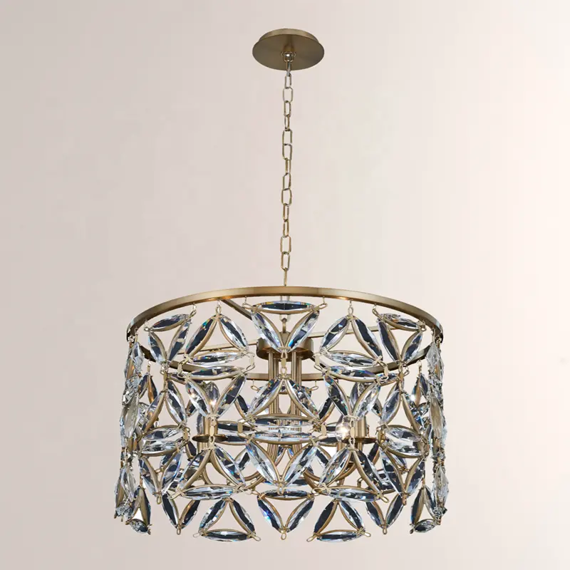 Fashion round royal blue K9 crystal chandelier modern home living room hotel luster pendant lights