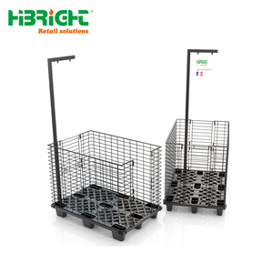 Retail Store Promotional Display Bin with Signage Holder <b>Grid</b> <b>Wire</b> Pallet Cage for Bulk Ball and Toy Merchandise - Product Image 1