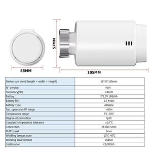 BSSY)TV06 WLAN-Thermostat-Heizkörperregler, intelligenter Stellantrieb, programmierbarer Temperaturregler, Sprachsteuerung über Alexa - Product Image 2