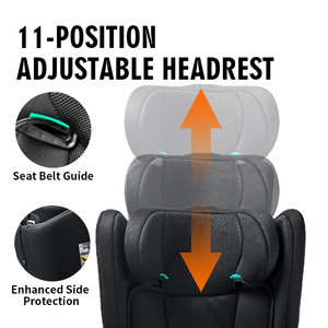 Siège <span class=keywords><strong>rehausseur</strong></span> pour enfants de 3 à <span class=keywords><strong>12</strong></span> ans avec dossier haut, ISOFIX, certifié ECE R129, pliage à un bouton, appuie-tête à 11 positions - Product Image 4