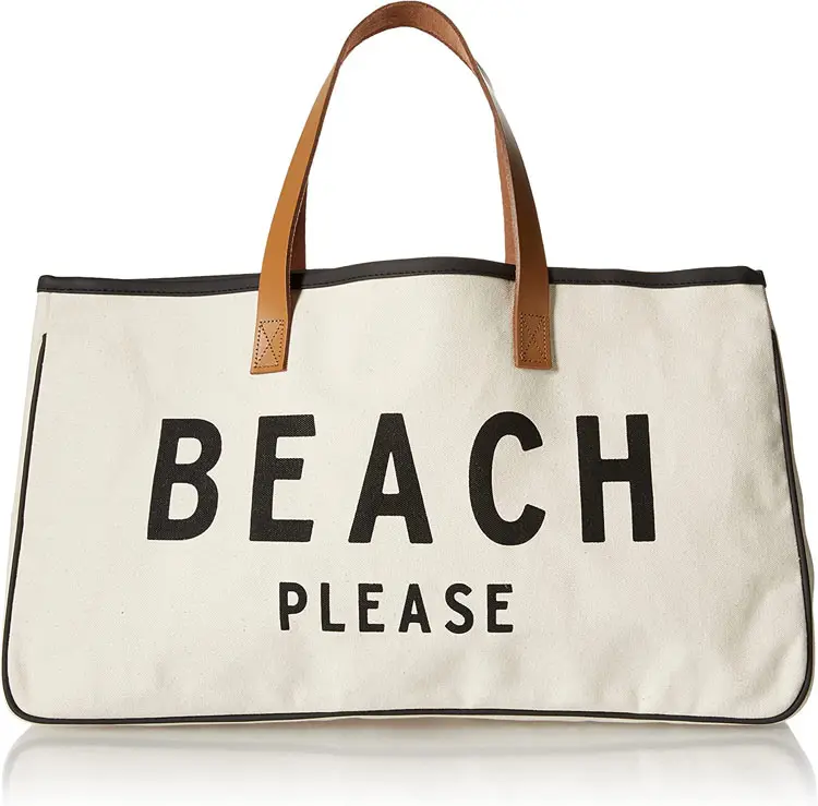 Sac de plage personnalisé en toile Collection Hold Everything Noir et blanc