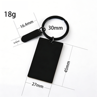 Porte-clés long en acier inoxydable Ywyougang avec petite plaque personnalisable, anneau porte-clés vierge gravable pour cadeau, vente en gros
