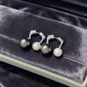 22687 Accesorios de Perlas DIY, Pendientes de Plata S925 con Doble Perla y Base Redonda Vacía de Oro y Plata de 6-11 mm - Product Image 1