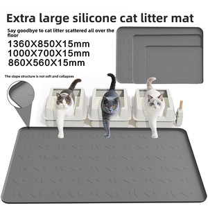 Alfombrilla de Alta Calidad para Arenero de Gatos, Alfombrilla Grande Antideslizante e Impermeable de Silicona para Piso, Fácil de Limpiar - Product Image 6