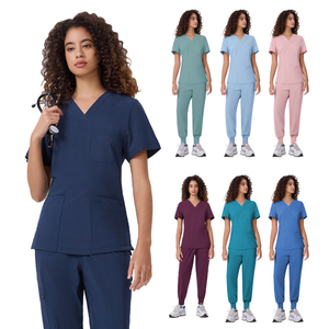 Camiseta Quirúrgica de Manga Corta con Cuello en V, de Poliéster y Spandex, Transpirable y Ligera, para Lavado a Mano, para Quirófano y Estomatología - Product Image 2