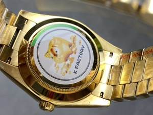 Reloj Mecánico Impermeable de la Mejor Calidad, 40 mm, Fábrica KF, Acero 904L, Movimiento 2836, 228238, Peso 215 g, Oro Amarillo con Diamantes - Product Image 5