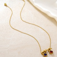 Collier avec pendentif en forme de petit cœur adorable, pour fille et garçon, avec zircon coloré, bijoux romantiques pour femmes en gros TGXL14755