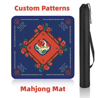 Tapis de Mahjong Carré Pliable de Luxe Personnalisé 31,5*31,5 en Néoprène pour Tables de Voyage, Tapis de Jeu de Poker Domestique et Divertissement