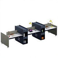 Poste de travail exécutif moderne en bois pour 4 personnes avec cloison de bureau informatique – Mobilier de bureau pour employés