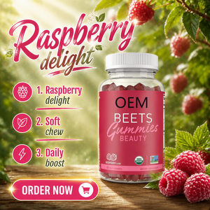 Gummies di Bellezza OEM Beets Vegan Biologico USDA Senza Glutine Biotina Vitamina B12 C Silice di Bambù Antiossidante Energia Integratore per la Pelle - Product Image 5