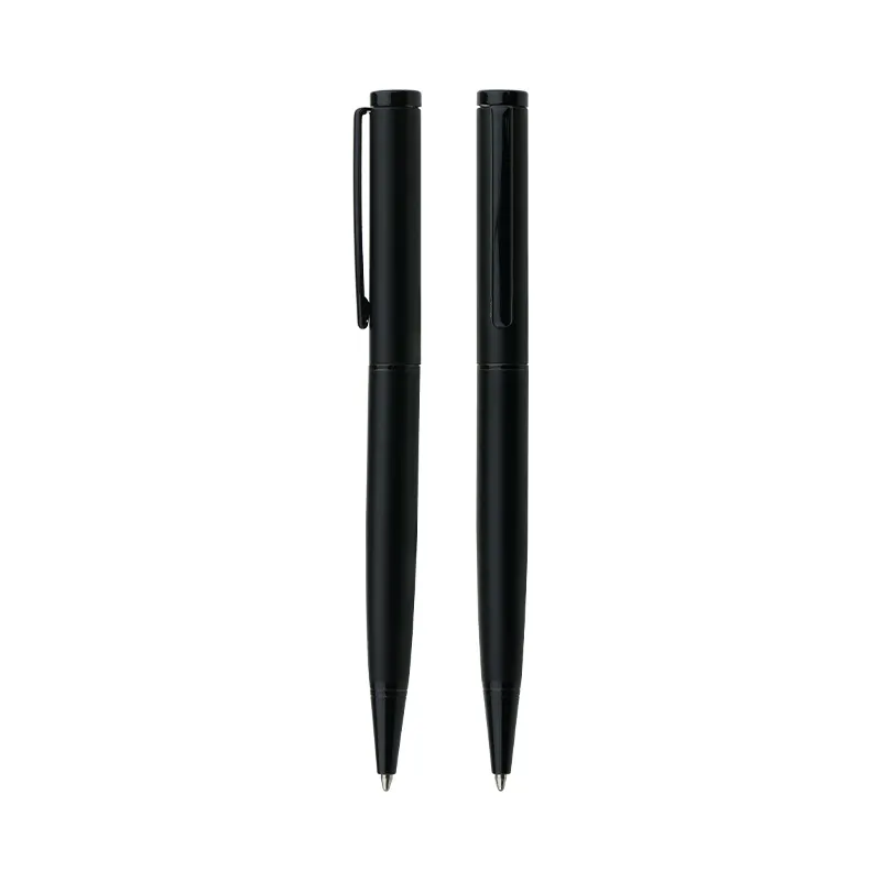 Clip de stylo noir Simple Style Commercial stylo à bille en métal personnalisable fournitures de bureau