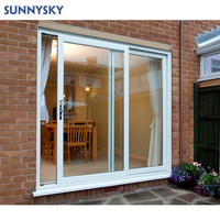 Sunnysky porte coulissante en verre d'aluminium coulissante en plexiglas personnalisée porte coulissante intérieure en aluminium sans cadre