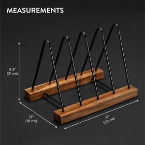 Grand support de rangement pour disques vinyles en bois d'acacia - <span class=keywords><strong>Porte</strong></span>-LP avec base anti-rayures - Présentoir pour collection d'albums - Product Image 3
