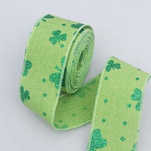 Ruban en toile de jute filé de haute qualité Festiva 6,3 cm à motif œuf de Pâques pour la décoration de la Saint-Patrick et de Pâques, 10 yards/rouleau - Product Image 6