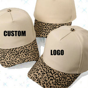 Two Tone <b>Leopard</b> Camo 5-Panel Adult Unisex Baseball Caps 100% Cotton 3D Embroidery Front Logo Button Four Seasons Casual Logo - Product Image 2