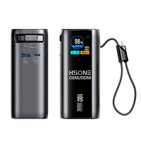 Batterie externe 100W à charge rapide, testée à 1,43 tonne, 20000mAh, câble intégré de 70cm, écran TFT, 4 ports PD AFC MH878A
