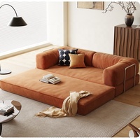 Canapé-lit convertible moderne 2 en 1, tissu en velours côtelé avec éponge haute densité, mobilier de salon modulaire librement combinable