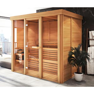 Sauna Comercial Interior para 2 Personas, 4 Personas, Cabina de Cedro Rojo, Sauna Clásica de Leña Infrarroja - Product Image 3