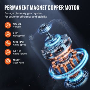 Cabrestante eléctrico Vevor de 10000 lb con cuerda sintética de 12V de acero y control remoto inalámbrico para grúas - Product Image 4