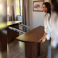 Table de salle à manger télescopique moderne en bois massif, pliable, invisible, multifonctionnelle, gain de place, combinaison table-banc pour petits espaces, USA