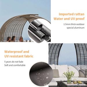 Nordic Patio <strong>Canopy</strong> <strong>Daybed</strong> <strong>Outdoor</strong> Lounge Chair Sofa Garden Beach Rattan Furniture Aluminium Outside <strong>Daybed</strong> <strong>with</strong> <strong>Canopy</strong> - Product Image 4
