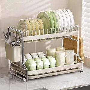 Organizador <span class=keywords><strong>de</strong></span> 2 niveles, estante <span class=keywords><strong>de</strong></span> secado para exhibición <span class=keywords><strong>de</strong></span> <span class=keywords><strong>platos</strong></span>, Colección Sweet Home, estante <span class=keywords><strong>de</strong></span> Metal para <span class=keywords><strong>platos</strong></span> <span class=keywords><strong>de</strong></span> restaurante <span class=keywords><strong>con</strong></span> cubierta, armario como - Product Image 6