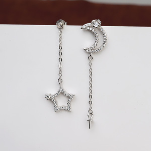 Wenchi S925 Plata, Base Compacta para Pendientes, Accesorios DIY de Perlas Sencillas para Pendientes Colgantes de Moda, Bandeja Vacía Semiterminada para Incrustaciones 1087 - Product Image 5