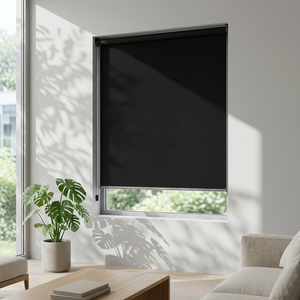 Best Supplier 137x183 Black Cordless Fire Retardant Roller Blinds Automatic 100% Blackout Malaysia OEM B2B Home Office - Product Image 4