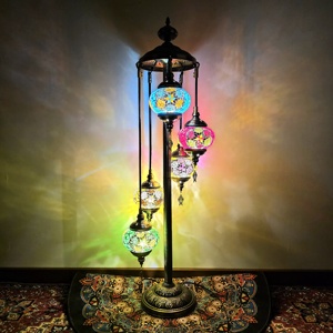 Veilleuse décorative 5 <span class=keywords><strong>Globes</strong></span> <span class=keywords><strong>Lampadaire</strong></span> mosaïque turque <span class=keywords><strong>Lampadaire</strong></span> marocain sur pied - Product Image 2