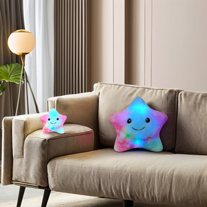 Nuovo Design personalizzato giallo stelle sorriso faccia bambole di peluche morbido peluche imbottito giocattolo per bambini regalo di compleanno PP cotone ripieno - Product Image 1