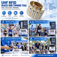 Étiquette de chronométrage UHF RFID pour dossards de course 860-960 MHz EPC Gen2 Impinj Monza R6 Étanche Lavable pour Marathon, Triathlon, Course à pied, Cyclisme et Événements