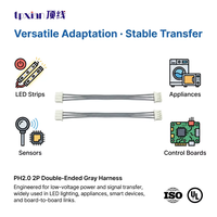 PHR-4Harness PH2.0 4Pin UL1061 26AWG Kabel Berlapis Timah Abu-abu untuk Sensor Strip LED, Peralatan, Papan Kontrol PCB