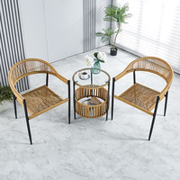 Ensemble de chaises de salle à manger et table à thé en aluminium, style moderne et minimaliste, avec dossier, mobilier décontracté et créatif pour la maison